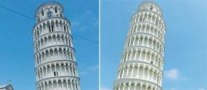 La torre di Pisa prima e dopo la pulizia