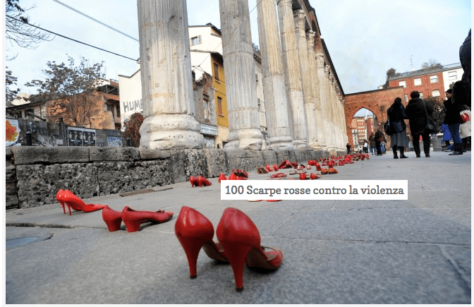 100 scarpe rosse contro la violenza