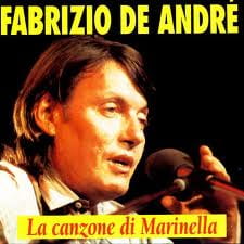 Copertina del disco di Fabrizio de André, volto di uomo giovane