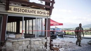 Ristorante Roma distrutto dal terremoto.