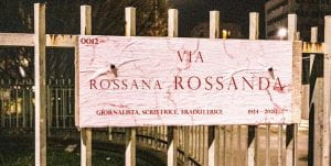 Targa di una via intitolata a Rossana Rossanda