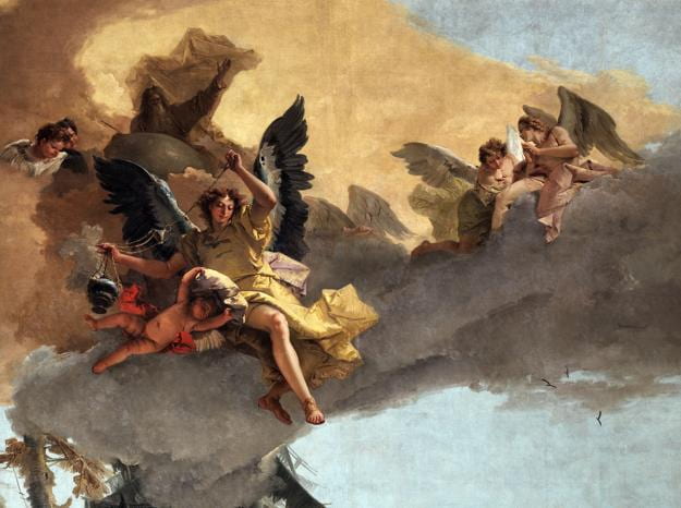 particolare di quadro di Tiepolo con angeli
