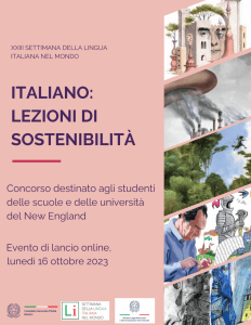 Poster "Italiano: Lezioni di sostenibilità"