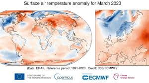 mappa del riscaldamento globale