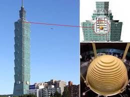 Grattacelo Taipei 101, con disegno della maxi-sfera